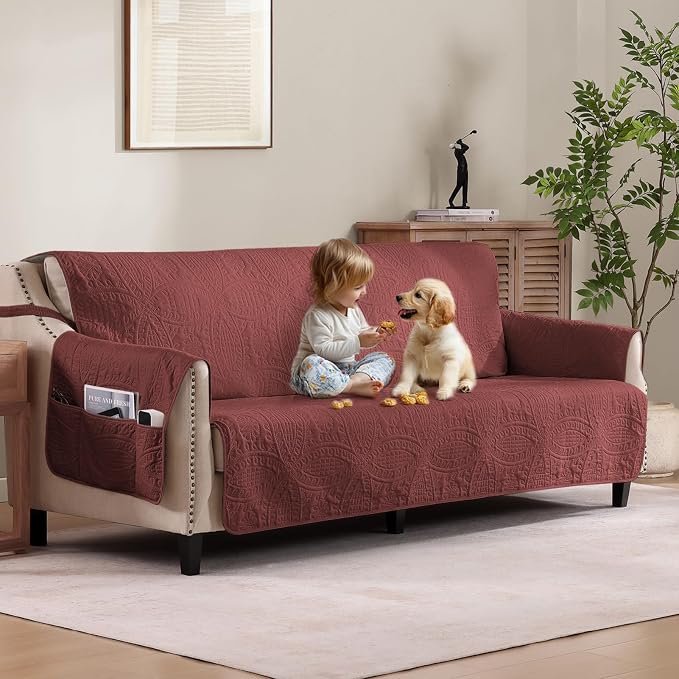 Quilted Grand Sofa Covers for 4 Cushion Couch, Couch Cover for Grand Sofa by Pamhaven