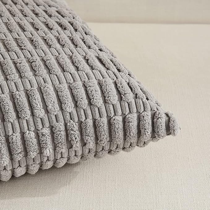 Fancy Homi 4 Packs Grey Decorative Throw Pillow Covers 14x24 Inch - Image 4