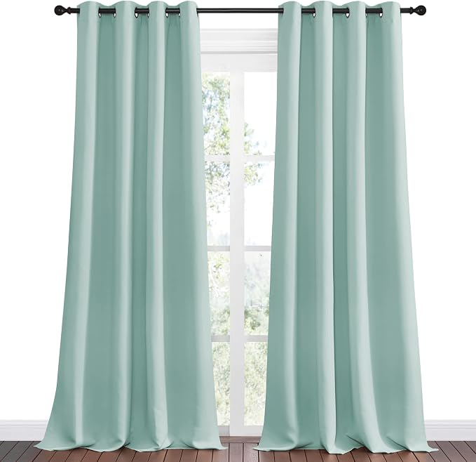 NICETOWN Aqua Blue Blackout Curtains - Image 2