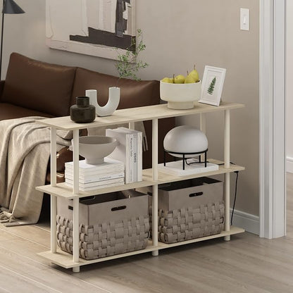 Furinno Turn-N-Tube No Tools 3-Tier Rectangle Side Display Rack, Bauhaus - Image 2