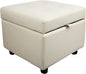 H&B Luxuries Tufted Leather Square Flip Top Storage Ottoman Cube Foot Rest by HBLuxuries