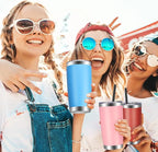 VEGOND 20oz Tumbler with Lid and Straw Stainless Steel Tumbler Cup Bulk Vacuum Insulated Double Wall Travel Coffee Mug Powder Coated Coffee Cup(Sky Blue 6 Pack