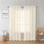 Cream Sheer Curtains 72 Inches Long 2 Panels, Light Filtering Curtains by Lecloud