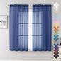 Royal Blue Sheer Curtains 63 Inch Length 2 Panels Set, Voile Solid Window by Lecloud