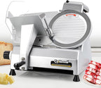 CGOLDENWALL Commercial Meat Slicer Machine, 240W 0-0.7" Adjustable Thickness Electric Deli Meat Cheese Food Slicer, 10" Semi-Auto Frozen Meat Slicer for Home, Copper Motor Low Noise Durable