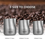 MHW-3BOMBER Milk Frothing Pitcher 450ml/15.2oz Milk Frother Cup Espresso Steaming Pitcher Stainless Steel Milk Frother Cup Barista Latte Art Round Spout Milk Jug, Silver spot P6003SS-OS
