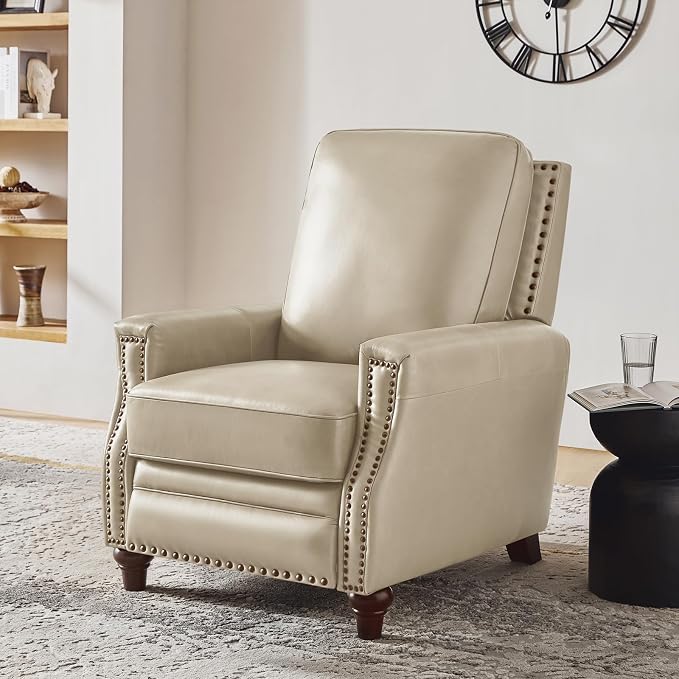 HULALA HOME Genuine Leather Manual Recliner Chairs Set of 2 - Image 7