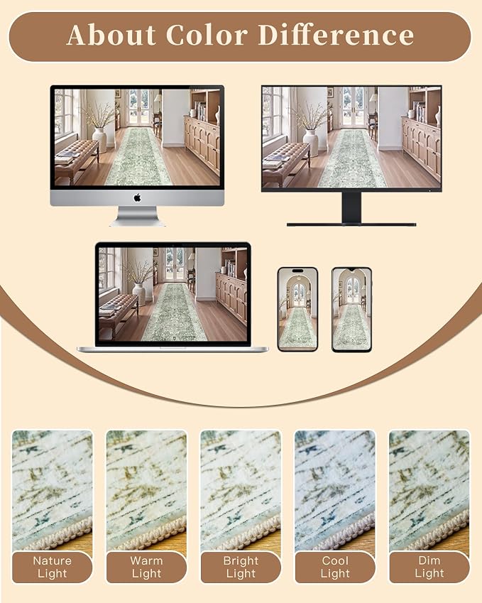 Madane Washable Runner Rugs 2x10 Long - Image 9