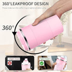 YINBAOGE Insulated Travel Coffee Mug Spill Proof Leak Proof Pobtable To Go Camping Stainless Steel Coffee Tumbler Reusable Coffee Cups with Lids Thermos for Hot and Cold Drink (Pink, 17 OZ)