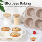 Vinino 2Pack Jumbo Silicone Muffin Pans for Baking with Metal Reinforced Frame, 6 Cups Large Size Nonstick Silicone Cupcake Pan, BPA Free Oven Dishwasher Safe Baking Mold for Muffins Cupcakes