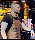Apron for Women and Men Waterproof Canvas Extra Pocket for Chef Barista Gardening BBQ Grilling Crossback Unisex