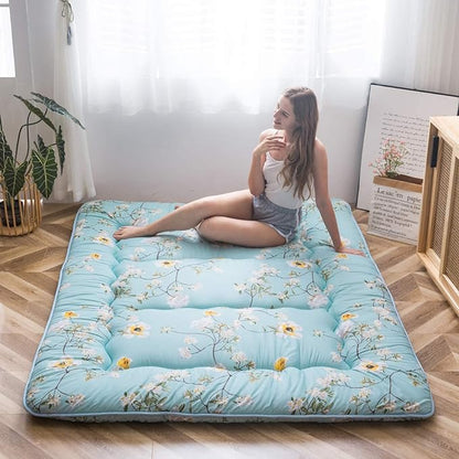 MAXYOYO Rustic Floral Korean Floor Mattress, Foldable Mat Roll Up Camping by MAXYOYO