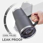 30 oz Tumbler with Handle and Lid, Stainless Steel Tumblers Bulk Double Wall Vacuum Insulated Travel Mug Leak Proof Cup Keep Drinks Cold and Hot Grey, 4 Pack