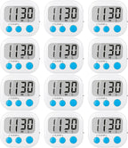 12 Pack Digital Kitchen Timers for Cooking Magnetic Timer for Cooking Loud Alarm White