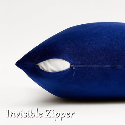 GIGIZAZA Royal Blue Velvet Throw Pillow Covers 22x22 Pack of 2 | Decorative - Image 4