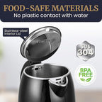 Elite Gourmet EKT1821 1.8L Double Wall Insulated, Cool-Touch 1500W Kettle w/Stainless Steel Interior & Lid, 360° Swivel Base for Cord Free Serving, Power On Lever, Auto Shut-Off, Boil Dry, Black