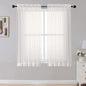 Sheer Curtains Living Room 54 inches Long, Rod Pocket Curtain Sheers Bedroom by OWENIE