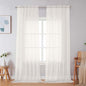 Simplebrand Ivory Sheer Curtains 108 Inches Long, Extra Long Rod Pocket Solid by Simplebrand