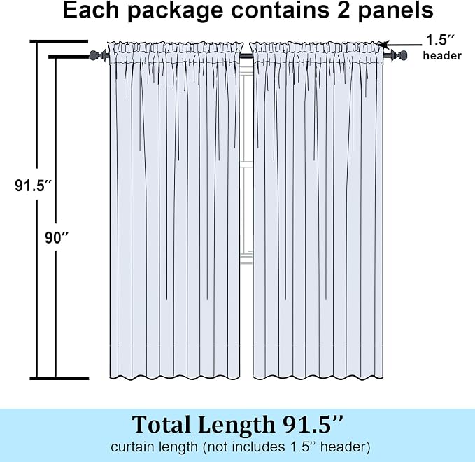 Simplebrand Burgundy Red Sheer Curtains 90 Inches Long 2 Panels, Light - Image 2