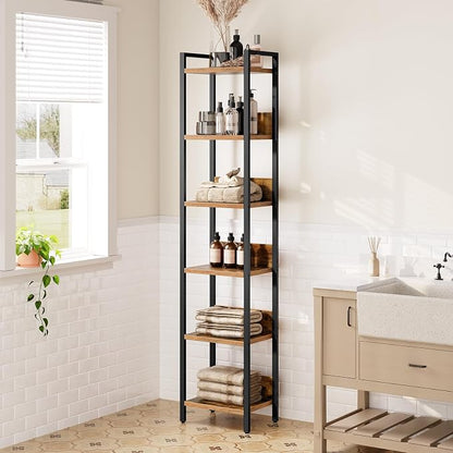 MAHANCRIS Bookshelf, 6-Tier Bookcase, Standing Book Shelf - Image 6
