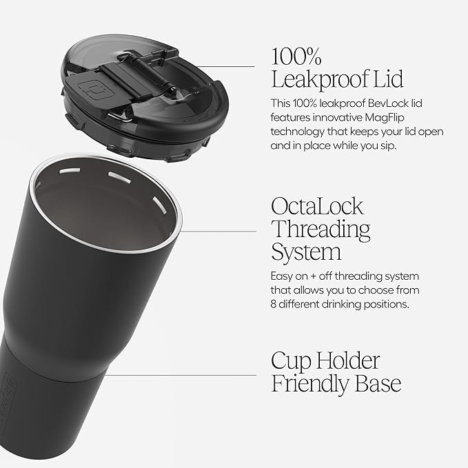BrüMate Nav 35oz 100% Leak Proof Insulated Travel Tumbler with Magnetic BevLock™ Lid - Double Wall Cup-Holder Friendly Stainless Steel Mug (OD Green)