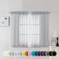 Chyhomenyc Light Grey Sheer Curtains 45 Inch Long 2 Panels, Light Filtering Rod by Chyhomenyc
