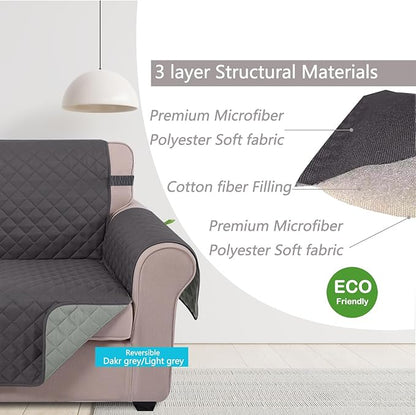 U-NICE HOME Reversible Sofa Cover or Dogs, Dark Grey/Light Grey | 68''Couch - Image 4