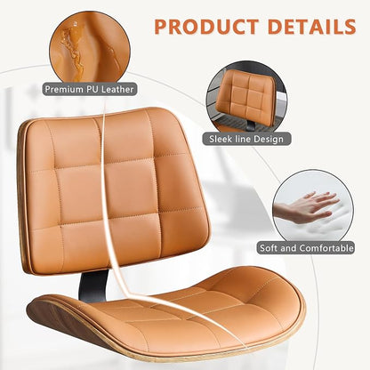 Home Office Desk Chair with Wheels, Adjustable Height Armless Office Chair - Image 8
