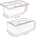 Knock Box Espresso, Coffee knockbox with Rubber Knock Bar and Anti-slip Pad, Commercial Use Large Capacity, Stainless Steel and Wooden, Espresso Accessory