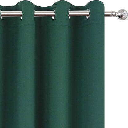 Dark Green Thermal Blackout Curtains/52 x 72 Inch/Set of 2 Panels Room - Image 7