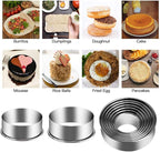 12 Pieces Biscuit Cookie Cutter Set With Tin Box Biscuit Plain Edge Round Cutters Metal Ring Baking Molds, Stainless Steel Cookie Dough Biscuit Muffins Cutters in Graduated Sizes