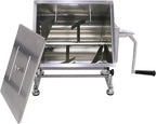 CMI Commercial Stainless Steel Manual Meat Mixers with lid,20Lb/10L Tank,(Mixing Maximum 15-Pound for Meat),Sausage Mixer Machine Meat Processing Equipment (15Lb/10L-Fixed Tank(Gear))