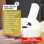 Lustroware QuickFlip Slim Airtight Pitcher - 1.2L (40oz), Heat Resistant, BPA-Free SAN Plastic, Easy Pour, Space-Saving, Made in Japan - White