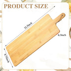 Patelai 12 Packs Wooden Cutting Board Set with Handles Large Kitchen Serving Plain Chopping Board Bulk Gifts for Mom for Vegetables Meat Pizza Cheese Fruit Bread(Bamboo,21.5 x 8.75 Inch)