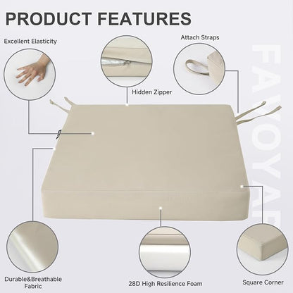 Favoyard Patio Chair Cushions 19 x 19 x 3 Inch Waterproof Outdoor Seat Cushions - Image 6