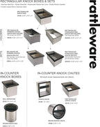 Rattleware Stainless Steel Open Bottom Knock Box Chute - For Home, Cafe, Restaurant, Hotel, Office, r Commercial Establishment - Trusted By Baristas Worldwide (9" x 5.5" x 4)