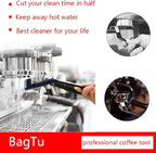 Coffee Machine Cleaning Brush with Spoon Tool Set for Espresso Machine Group Head,Pack of 3,Black