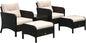 Outsunny 5 Pieces Rattan Wicker Lounge Chair Outdoor Patio Conversation Set by Outsunny