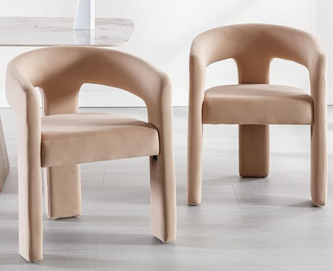 VESCASA Velvet Barrel Dining Chair - Image 5