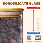 6oz Glass Food Storage Jars, Glass Jars with Bamboo Lids, Kitchen Storage Jars, Set of 12, Canisters with Airtight Lids for Spice, Coffee, Cookie, Pantry Organizers