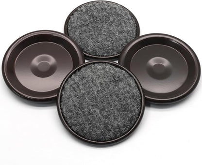 12Pcs Round Metal Felt Furniture Caster Cups, 1-5/8Inch Carpet-Bottom Furniture - Image 2