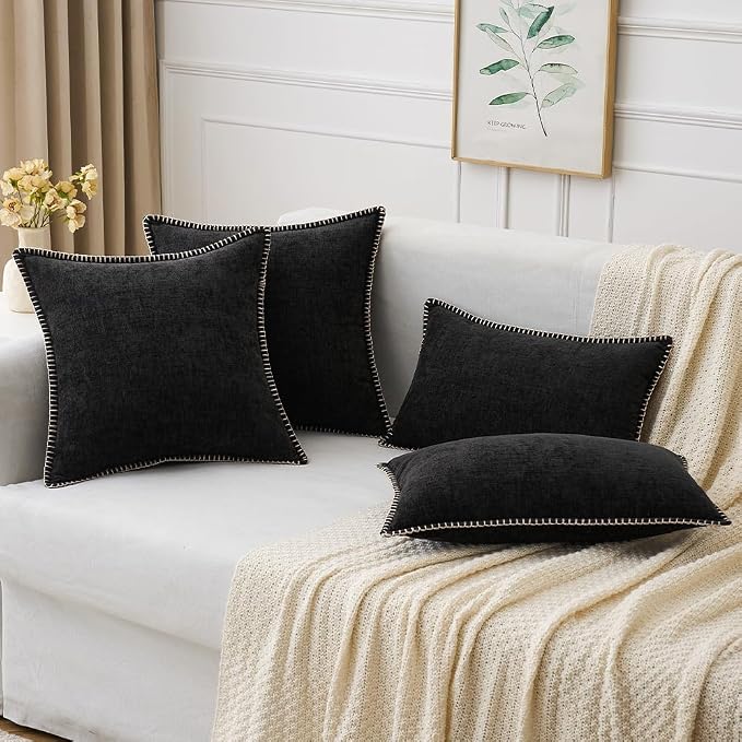 MIULEE Decorative Couch Throw Pillow Covers 18x18 Inch Black 2 Pack | Halloween - Image 5