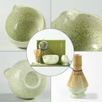 Matcha Whisk Set, Ceramic Matcha Set with Spout, Matcha Bowl Kit with Sifter, Whisk and Holder, Bamboo Scoop, Scoop Rest, Tea Towel, 7 Pcs Matcha Kit Set for Making Breakfast/Latte for Matcha Lovers