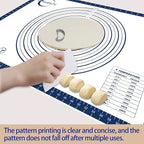 Large Silicone Pastry Mat for Rolling Dough Non Slip Non Stick Silicone Mats for Kitchen Counter 28x20"Blue