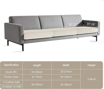 Hokway Velvet Couch Cushion Covers Water Resistant Seat Covers Stretch Sofa - Image 5