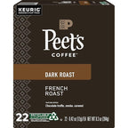 Peet's Coffee French Roast, Dark Roast, 22 Count Single Serve K-Cup Coffee Pods for Keurig Coffee Maker