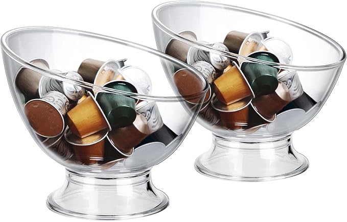 MOLFUJ Coffee Pod Holder, Clear K Cup Holder Plastic, Espresso Pod Holders for Counter Small, Pod Storage for K Cups, Vertuo Capsule Creamer Organizer for Coffee Bar