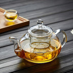Glass Teapot with Removable Clear Infuser, 27 oz/ 800 ml Stove Top & Microwave Safe Borosilicate Glass Kettle with Loose Leaf Tea Strainer For Flower Blooming Tea