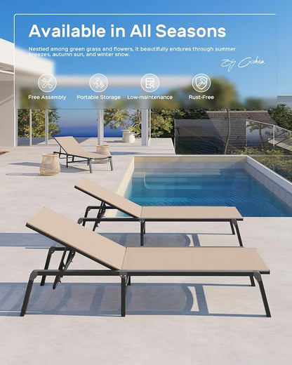 Patio Chaise Lounge Chair, Foldable Lounge Chair - Image 7