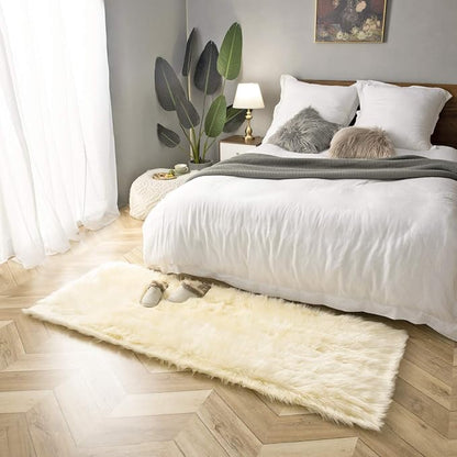 Ashler faux fur rug, Fluffy Shaggy Area Rug Ultra Soft 2.2 x 6 Feet Rectangle - Image 2